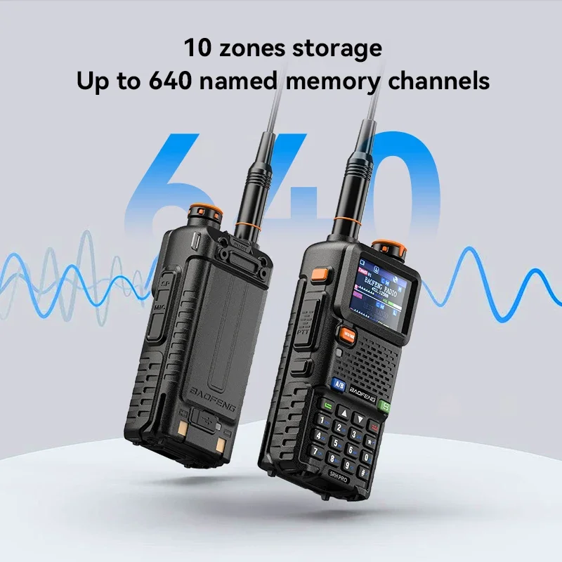 Baofeng UV5rhpro Walkie Talkie GPS Multi Band AM FM Wirless Copy Frequency Ham Two Way Long Range Update 5RH Communication Radio