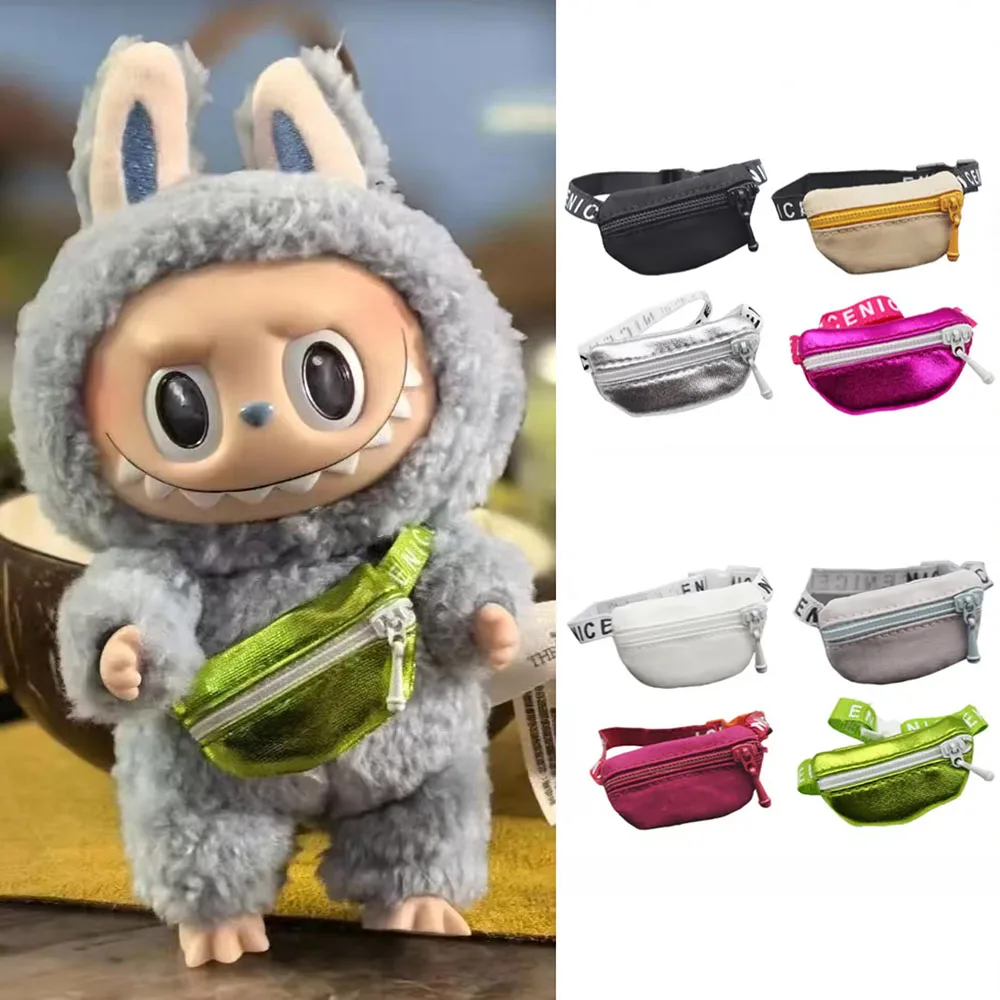 Torba crossbody Labubu 17 cm, urocza torba biodrowa DIY dla lalek BJD 1/6 1/8 1/12, urocza torba na pasek z akcesoriami dla lalek pluszowych Idol 15 cm, prezent