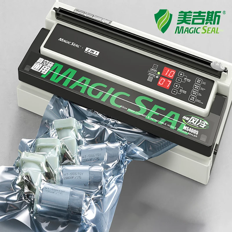 MAGIC SEAL Commercial Household Food Vacuum Sealer Packaging Machine MS4005 Dry and Wet Vacuum packer With Air Cooling System
