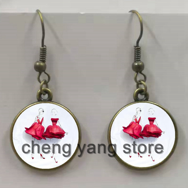 Anting-Anting Kaca Penangkap Mimpi Wanita Bulu Fantasi Sederhana Modis Anting-Anting Bulu Warna-warni Hadiah Liontin Aksesori