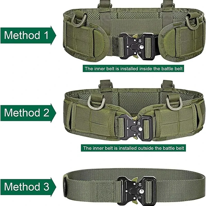 DulBattle-Ceinture militaire Airsoft, réglable, à dégagement rapide, chasse en plein air, épaissie, annulée