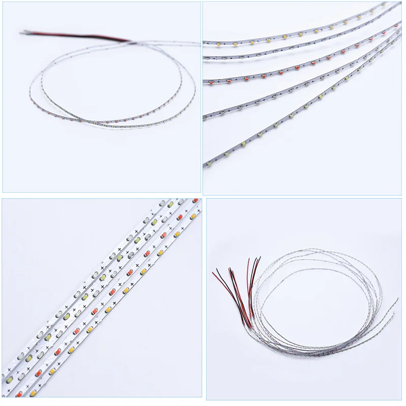DIY 라이트 벨트 수제 야간 비행 모델 DIY 라이트 벨트 뒷면 접착제 3V 초강력 1.5MM 초미세 소프트 Led 라이트 바 1 미터