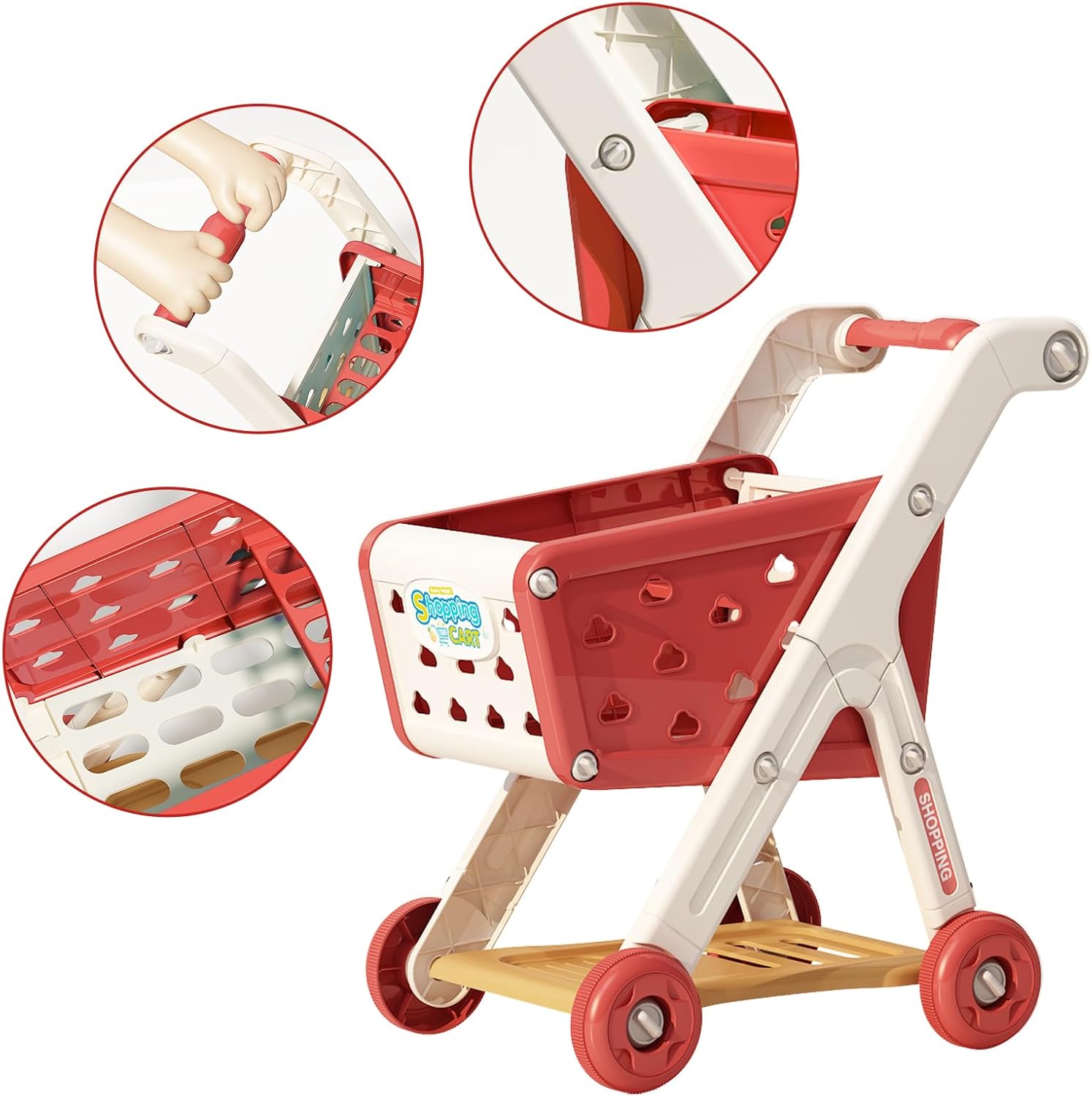 Carrinho de compras Trolley Play Set para crianças, jogos de RPG, playset de supermercado, acessórios para criança, crianças envelhecidas