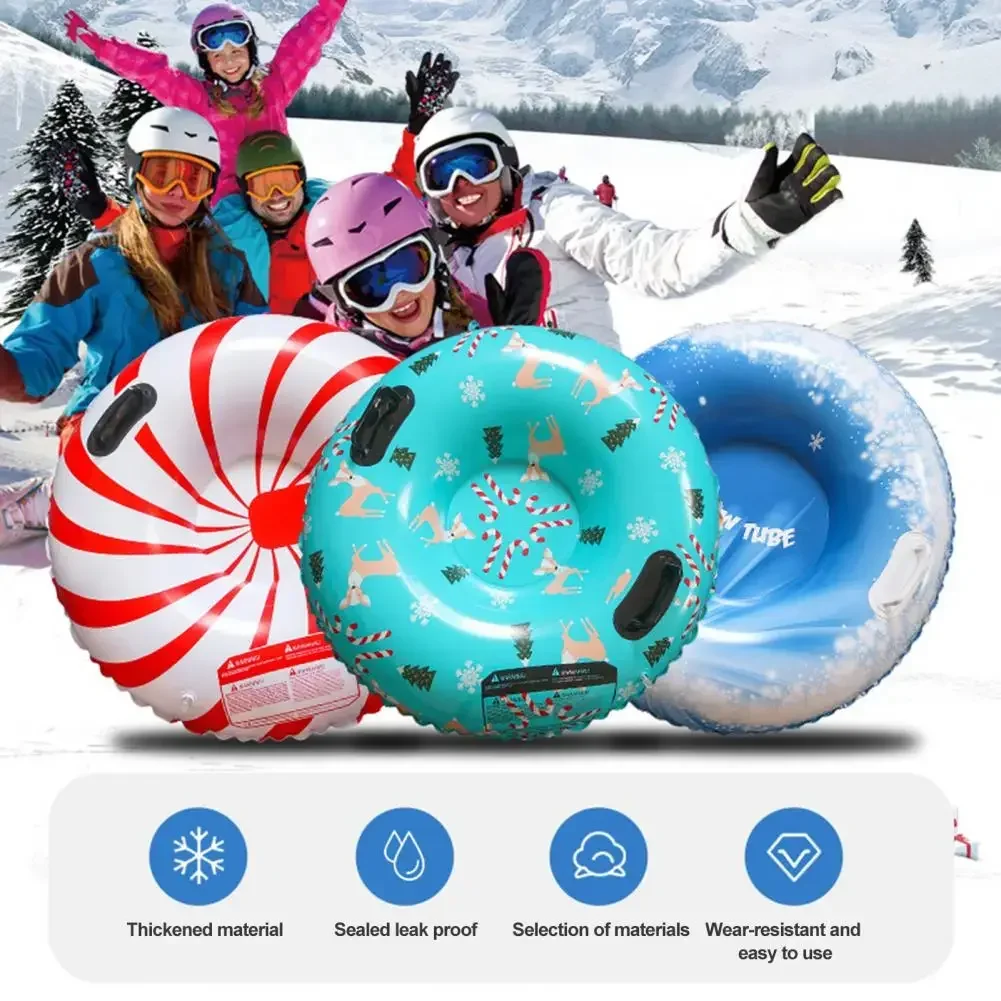 Ski Ring Aufblasbare PVC Rodelschlitten Rohr Verdicken Schnee Schläuche Winter Schnee Rohr mit Griff Schnee Racer Langlebig Schnee Schlitten Bord