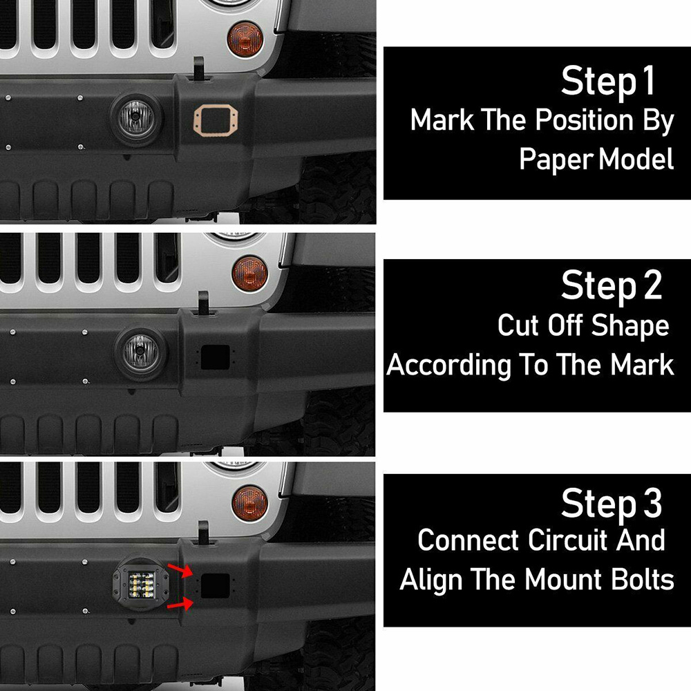 2X 5" Flush Mount Work Off Road 12V 24V 40W Spot Beam LED Pods Light Bar For Car Truck Atv Jeep Headlight