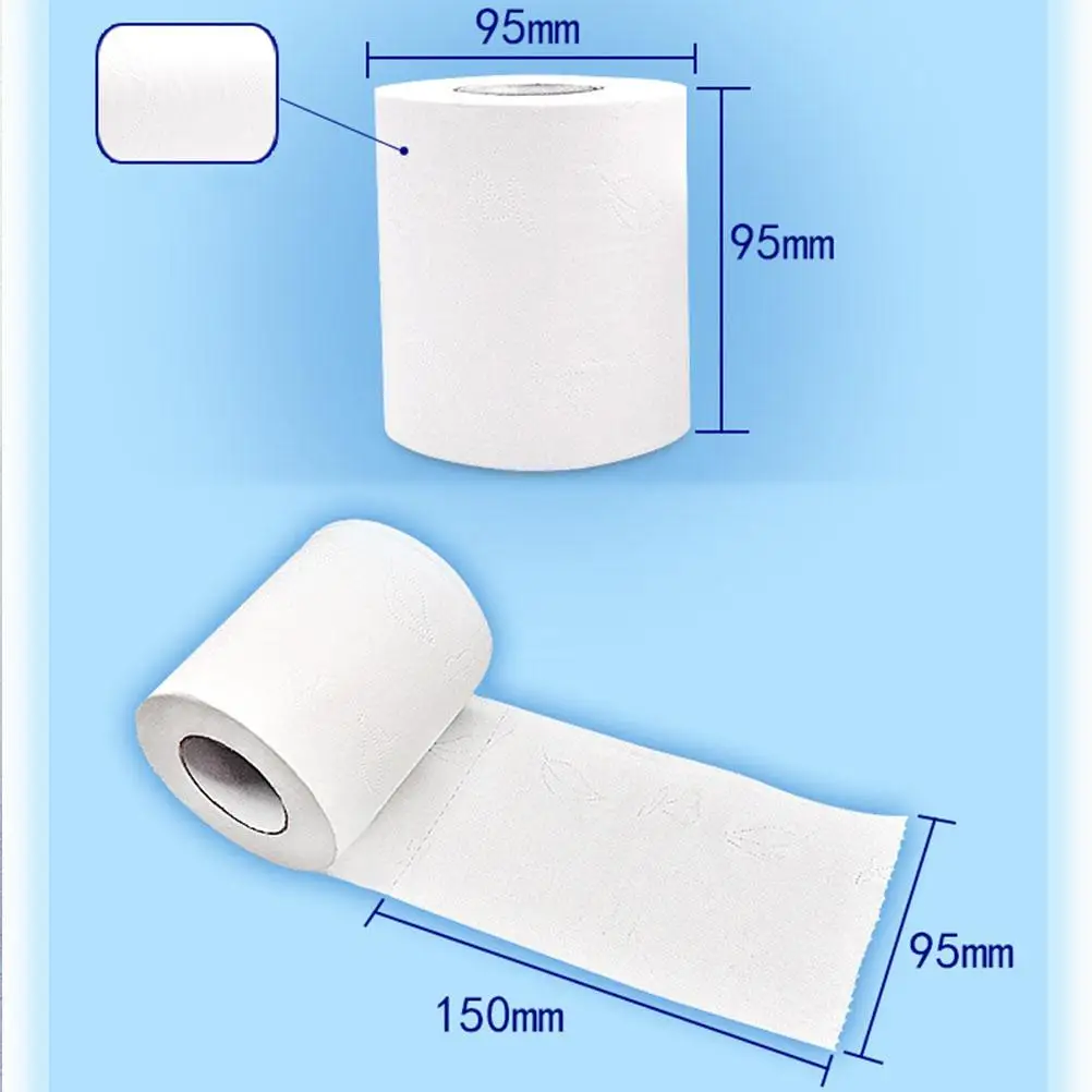 10 Rolls Toilet Paper Wood Pulp Soft Absorbent Environmentally Friendly Recycled Paper Home Use No Fluorescent Dye Small Rolls