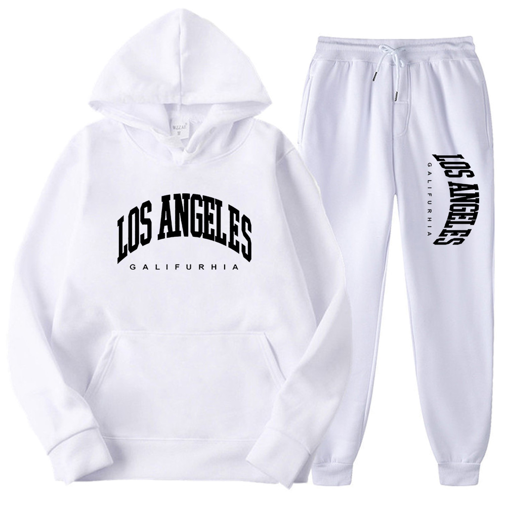 LOS ANGELES GALIFURHIA, trajes deportivos para hombre/mujer, chándal de moda, sudaderas con capucha y pantalones, conjuntos de dos piezas, sudaderas informales para correr, sudadera