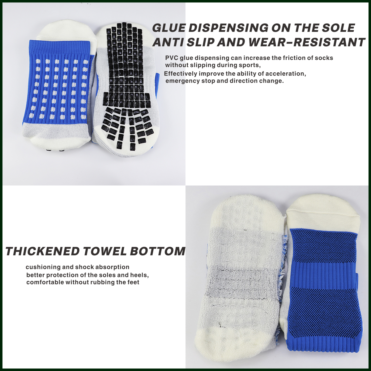 Calcetines de fútbol antideslizantes con ventosa de silicona y nailon, calcetines de fútbol antideslizantes para hombres y mujeres, calcetines deportivos de béisbol y Rugby para ciclismo