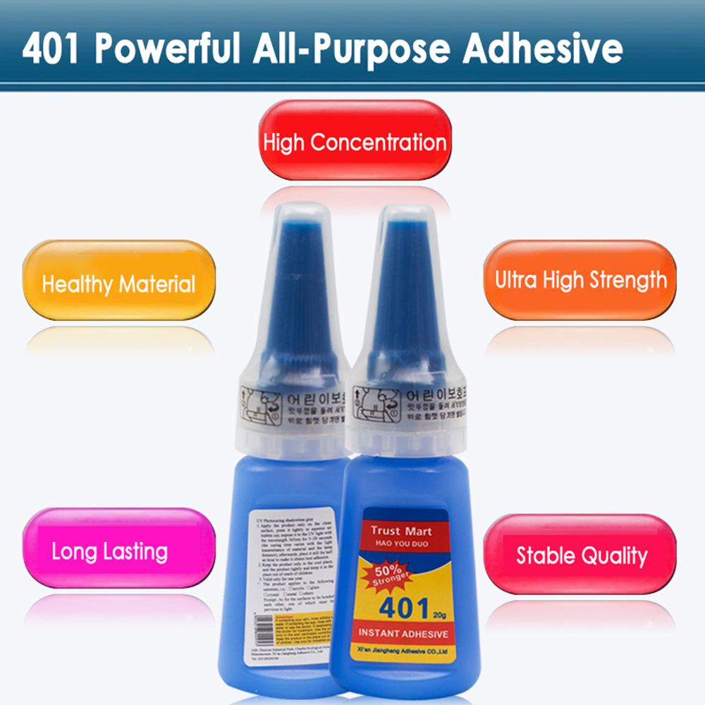 20g 401 Glue Instant Fast Adhesive 20ML Bottle Stronger Super Glue Multi-Purpose Fix HOT Super Strong Liquid Colorless Adhesive