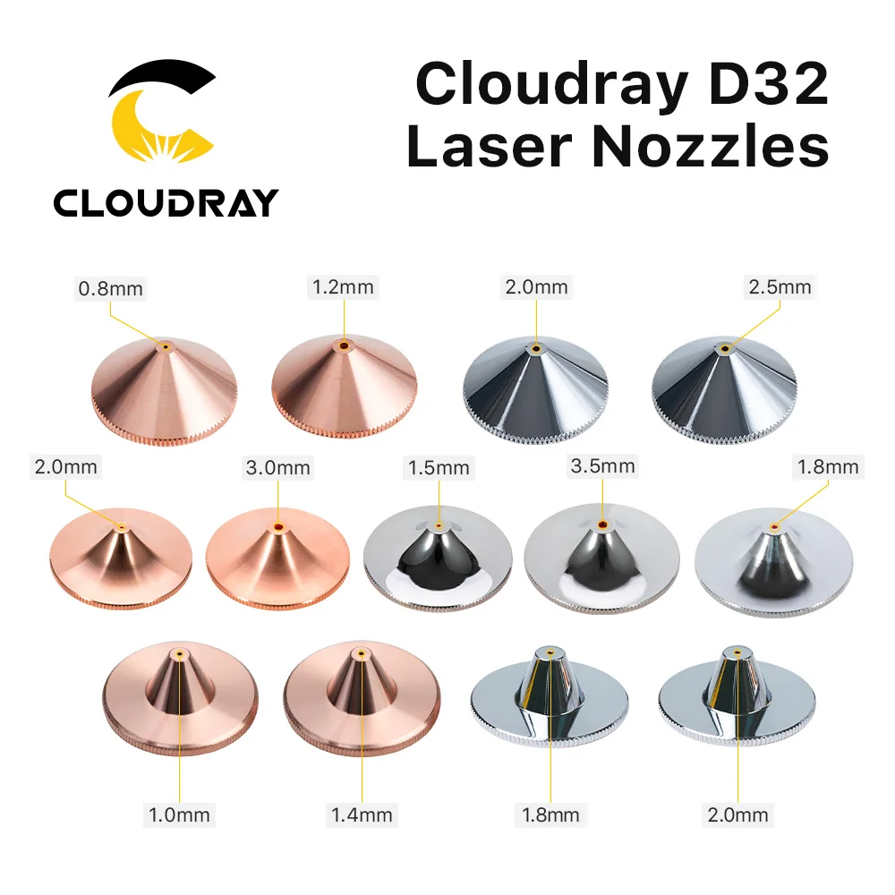 Cloudray Raytools Dia.32mm H15 Cỡ Nòng 0.8-6.0 Đơn/Hai Lớp Hàn Laser Vòi Phun Cho Sợi Cắt Laser CNC máy