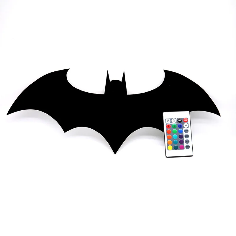 ZK50 Colorful And Cool LED Night Light Decorative Wall Lamp Plug-in Remote Control Color Changing Bat Wing Bedside Ambient Light