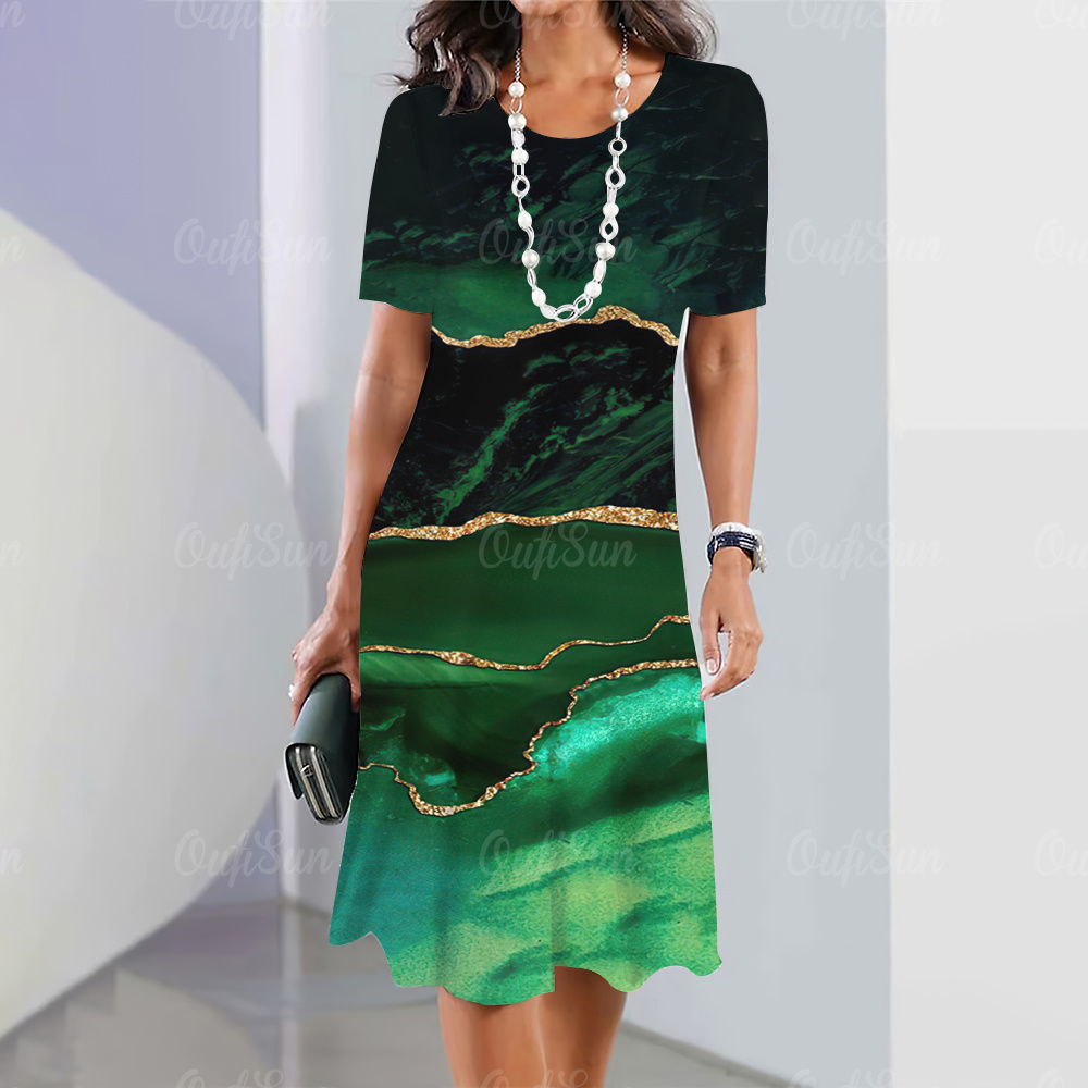 2024 neue Damen kleider Grafik druck elegante & schöne Midi kleider plus Größe weibliche Sommer einteiliges Kleid versand kostenfrei