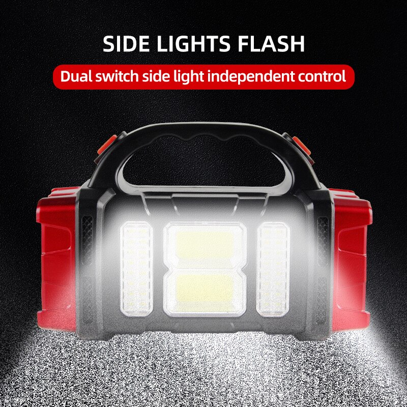 Solarbetriebene LED-Campingleuchte: Tragbarer Dual-Mode (Flächenlicht und Strahler) mit USB-Aufladung