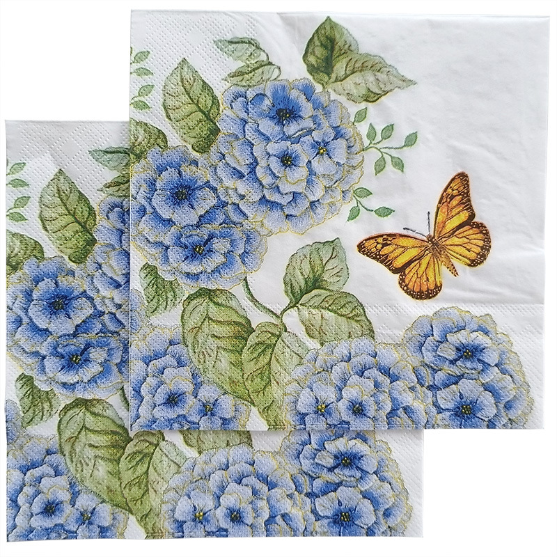 10/20 stücke/Pac Gold Schmetterling große Blume Serviette Restaurant Papier Tischset bunt drucken Geburtstags feier Dekoration Papier