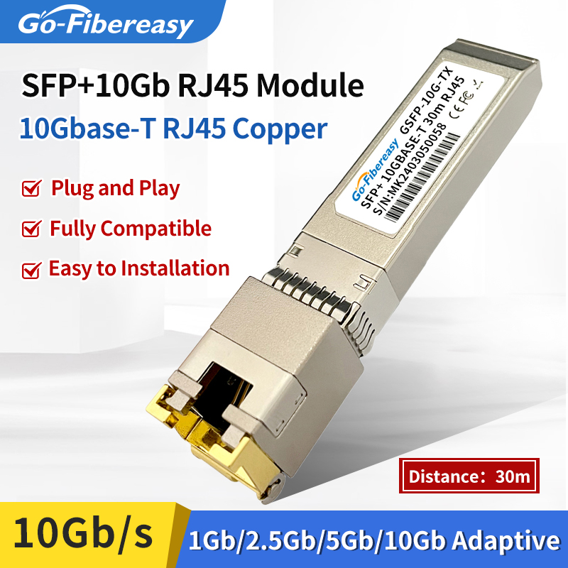 Модуль приемопередатчика SFP 10G RJ45 SFP-10G-TX 10GBase-T RJ45 Медь 30 м для Mikrotik/TP-Link/Zyxel/Hasivo/AUSU оптоволоконного маршрутизатора/переключателя