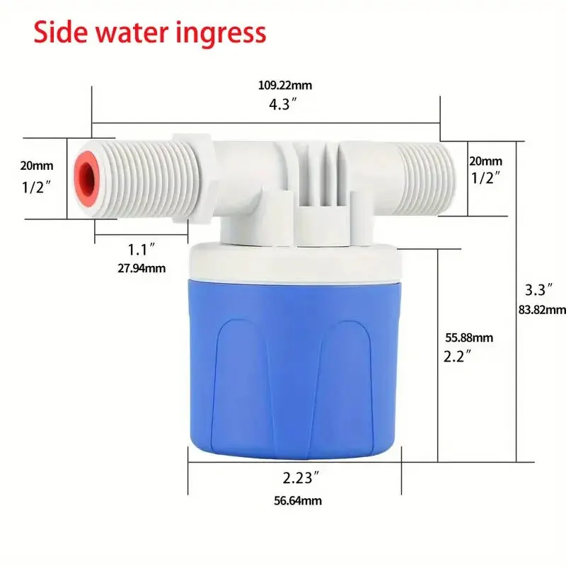Válvula flutuante de controle de nível de água totalmente automática, 1/2 ", desligamento automático, parada automática de água, controlador automático de maquiagem de água
