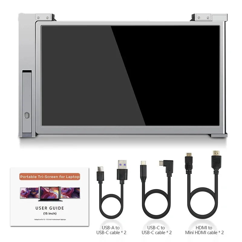 1080P FHD 15 Inch Dual Screen Extender LCD Monitor Computer Display Portable Foldable Laptop Smart Gaming Triple Screen Monitor