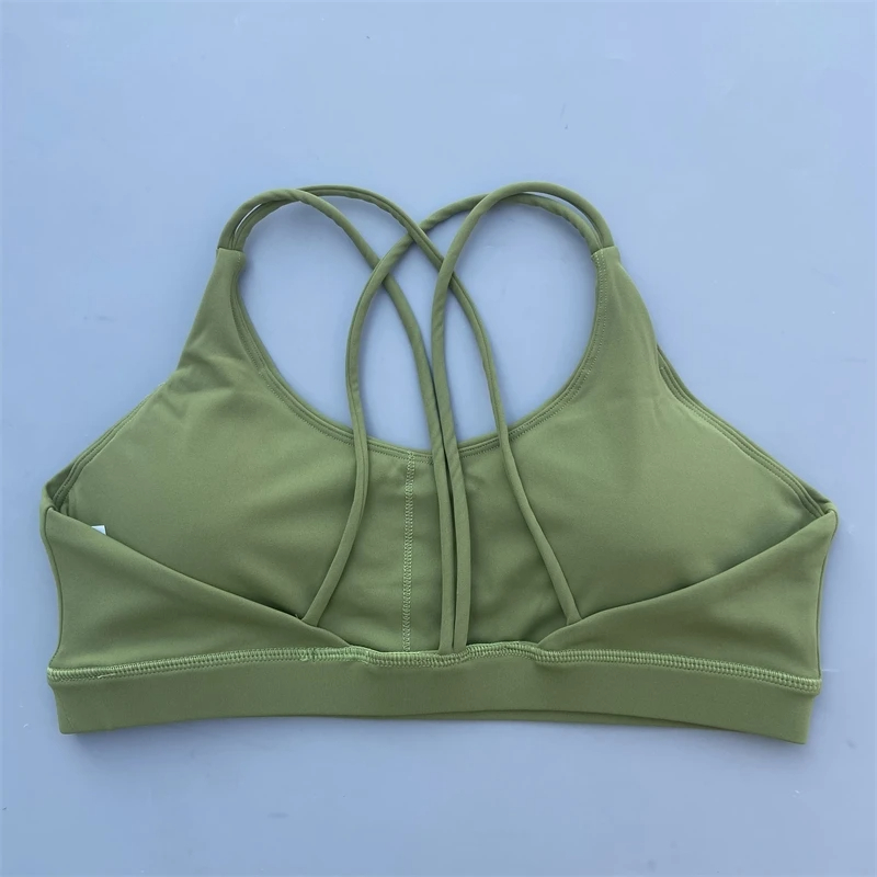 Sujetador deportivo suave de alta resistencia para mujer, Top deportivo ajustado, entrenamiento integral, gimnasio, ropa interior de Yoga ajustada con almohadilla para el pecho, Color sólido