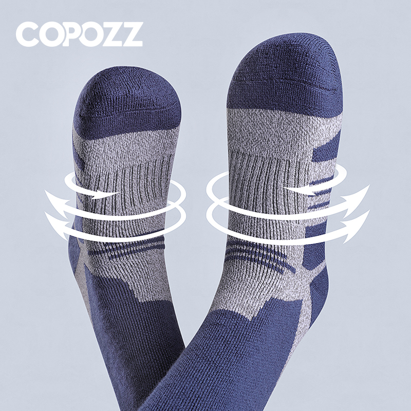 COPOZZ 冬男性女性サーマルスキーソックス暖かいメリノウールスノーボードサイクリングスキーサッカーソックス肥厚ふくらはぎロングスキーソックス
