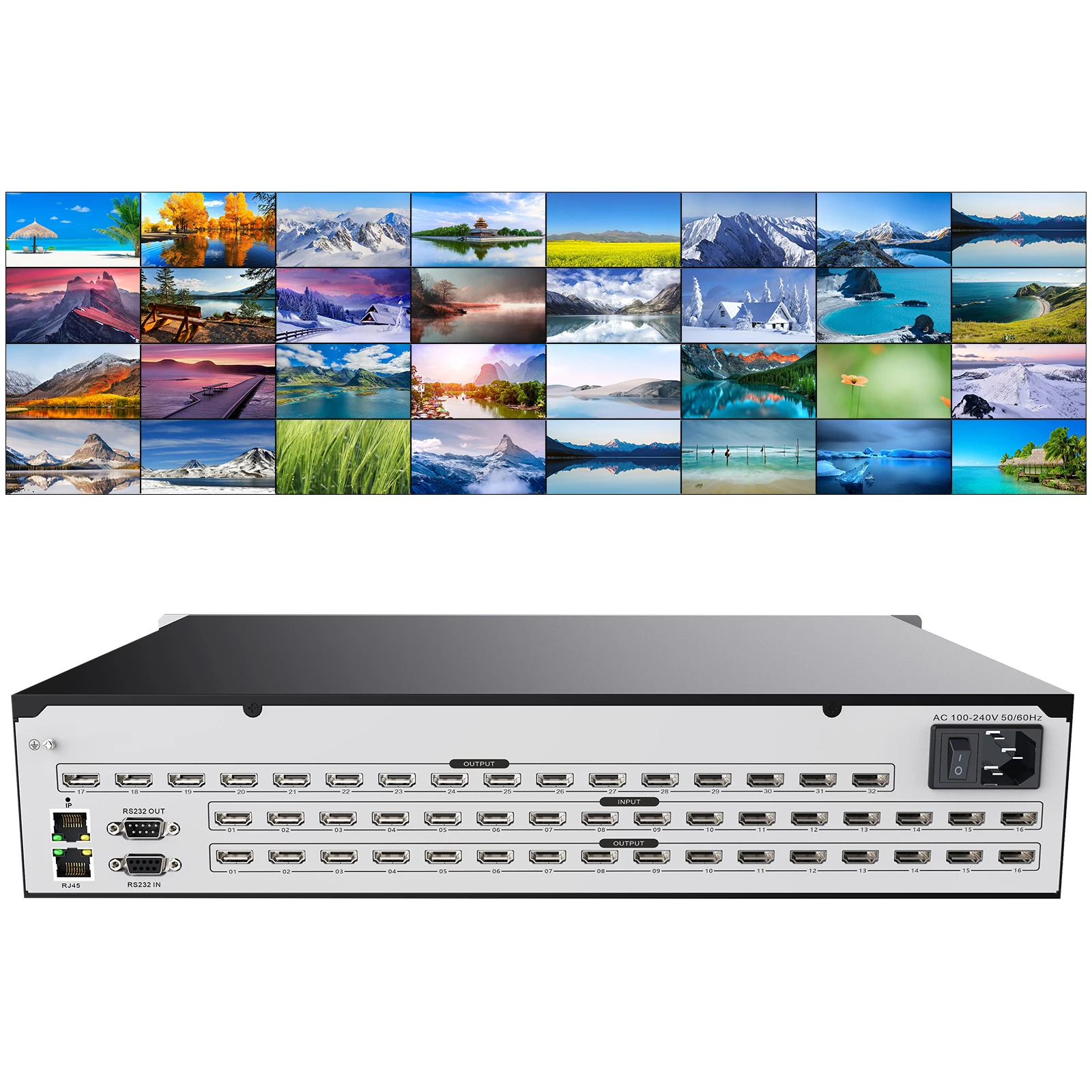 Matrix Switch 16x32 4K 30Hz 1080P 120Hz Profesional Matrix Switch Splitter For HDMI 16in 32out HDCP Blu-ray 3D WEB/Panel/Remote