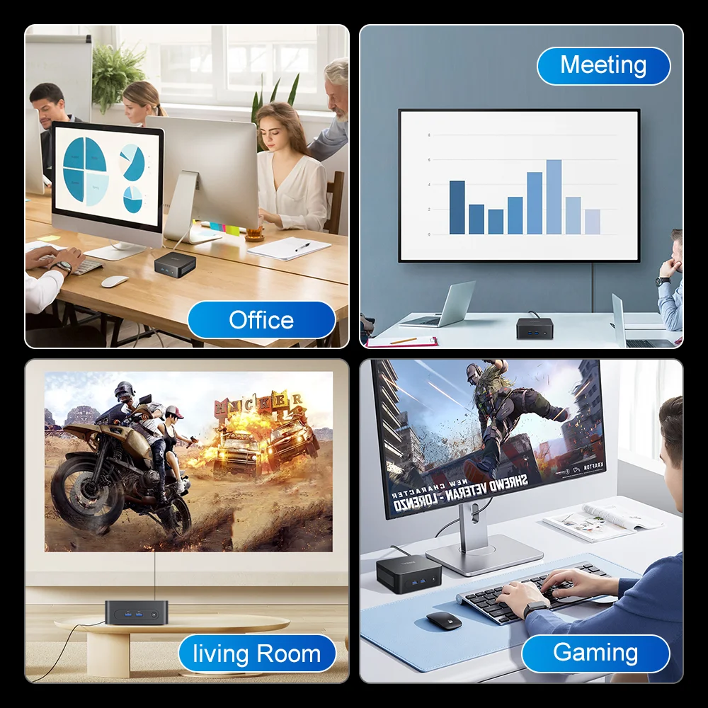 Ninkear N10 Mini-PC Intel N100 4 Kerne max. 3,4 GHz 16 GB 512 GB SSD 2*HDMI 2.0 Dual Display 2,4/5 GHz WiFi Bluetooth 5.0