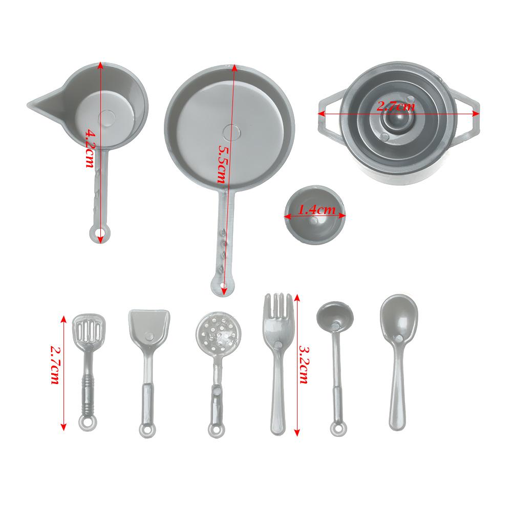 10/11 個 1:12 スケール食品おもちゃパンフォークポットままごとミニチュア調理器具人形アクセサリードールハウスキッチン食器モデル