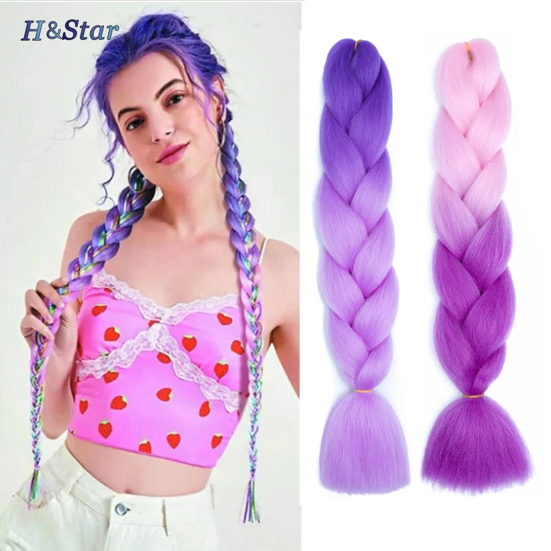 H & STAR-Tranças Jumbo Sintéticas para Mulheres, Tranças Acessórios para Cabelo, Tranças Extensões, Cabelo DIY, Alororo, 24 ", 100 G/Pack