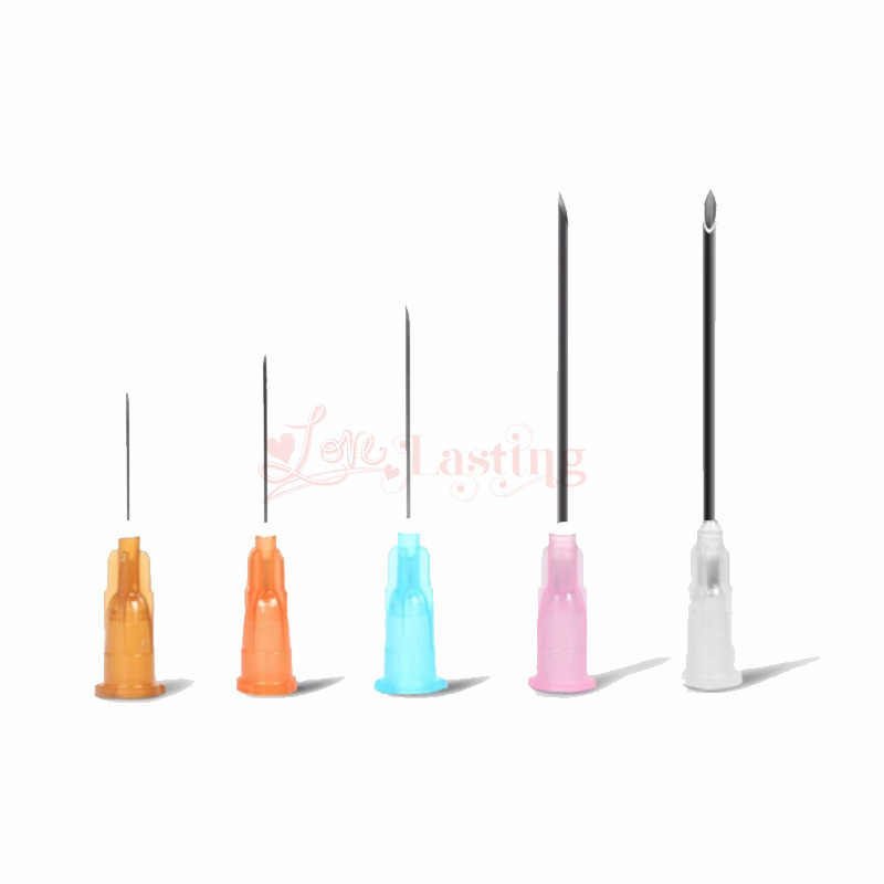 25 ชิ้น 18 กรัม 25 กรัม 27 กรัม 30 กรัม 31 กรัม 32 กรัม 34 กรัมทิ้งเข็มคมสําหรับกรดไฮยาลูโรนิกปราศจากเชื้อสแตนเลสเข็มสัก
