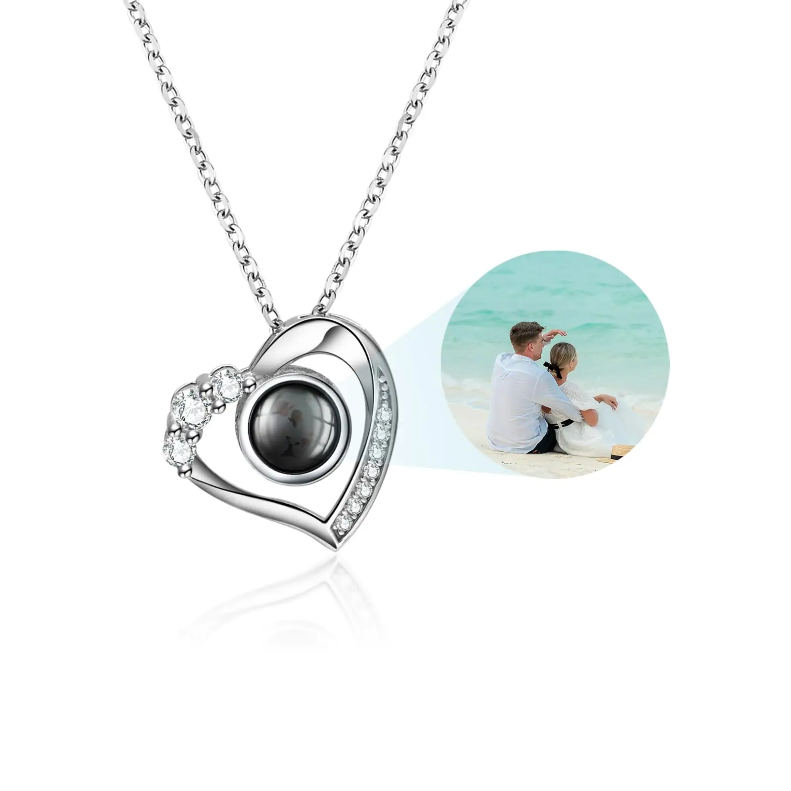 Colar de câmera de projeção de foto personalizada colar de projeção personalizado com imagem dentro presentes para mulheres mãe namorada esposa