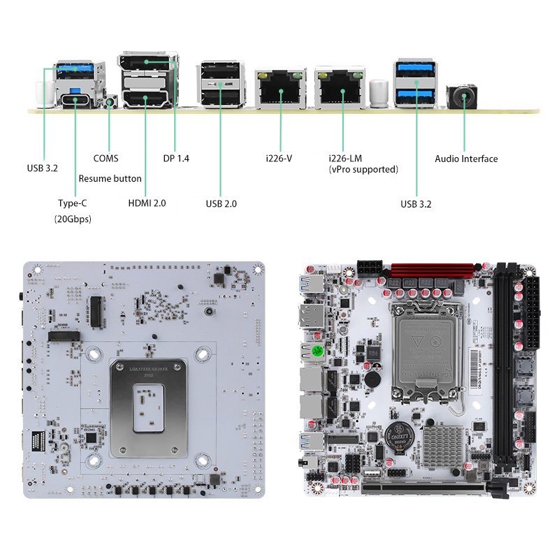 Q670-8Bay NAS Mini ITX motherboard upgrade, supports Intel 12-14 generation processors, 8 SATA3.0 ports, I226LM 2.5G with vPro