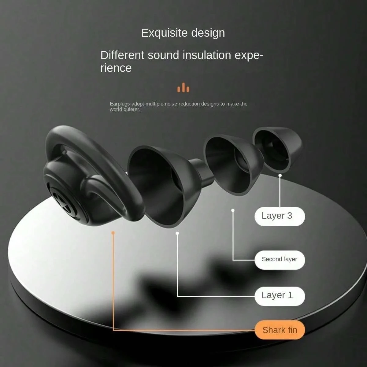 3 Layers Ear Plugs for Sleep Noise Reduction Silicone Earplugs Reusable Hearing Protection Sound Blocking Earplugs for Swim