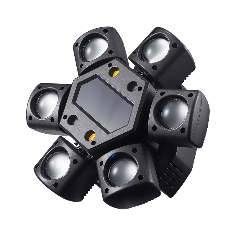 Tête mobile LED 80W RGBW 4 en 1, Mini faisceau stroboscopique à Six bras, Flash jaune, barre Dj DMX 512, télécommande, effet de scène