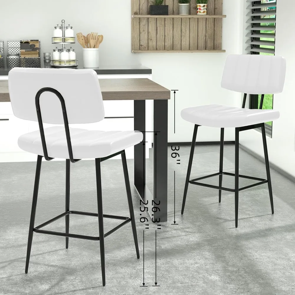 Bar Stools Barstools with Sturdy Legs, Leather Counter Height Bar Stool for Kitchen, Dining,Farmhouse Counter Stools