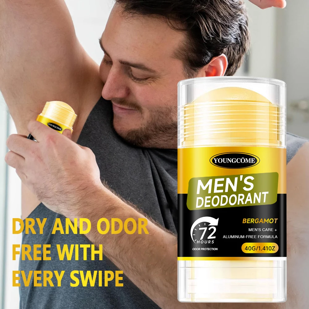 Men Sandalwood Deodorant Stick Anti Sweating Keep Drying Lasting Fragrance Remove Armpit Odor Underarm Refresh Sticks 1/2/4set