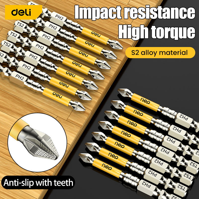 6 шт., нескользящая PH2, магнитная крестовая отвертка с пакетной головкой, твердость, сверло, отвертка, ручные инструменты 25/50/65/70/90/150 мм