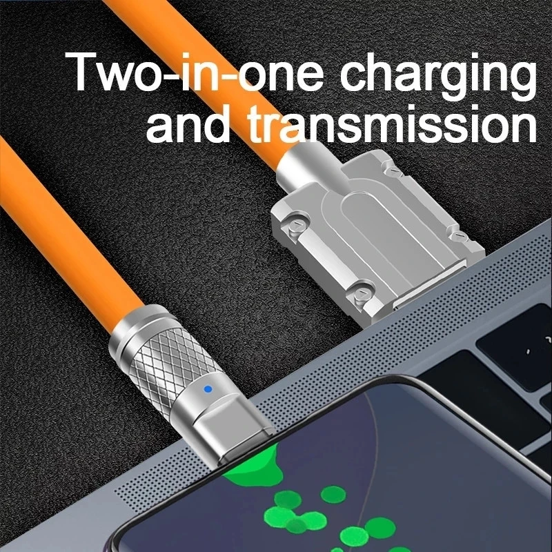 3PCS 120W 초고속 충전 타입-C 액상 실리콘 케이블 고속 충전 USB C 라인 샤오미 화웨이 삼성 USB 휴대폰 데이터 케이블