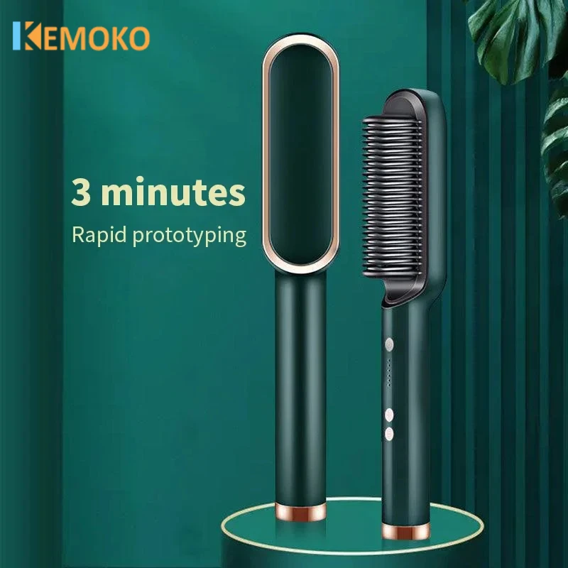 Plancha de pelo profesional de iones negativos, plancha de pelo 3 en 1, plancha de pelo eléctrica de calentamiento rápido profesional con peine caliente