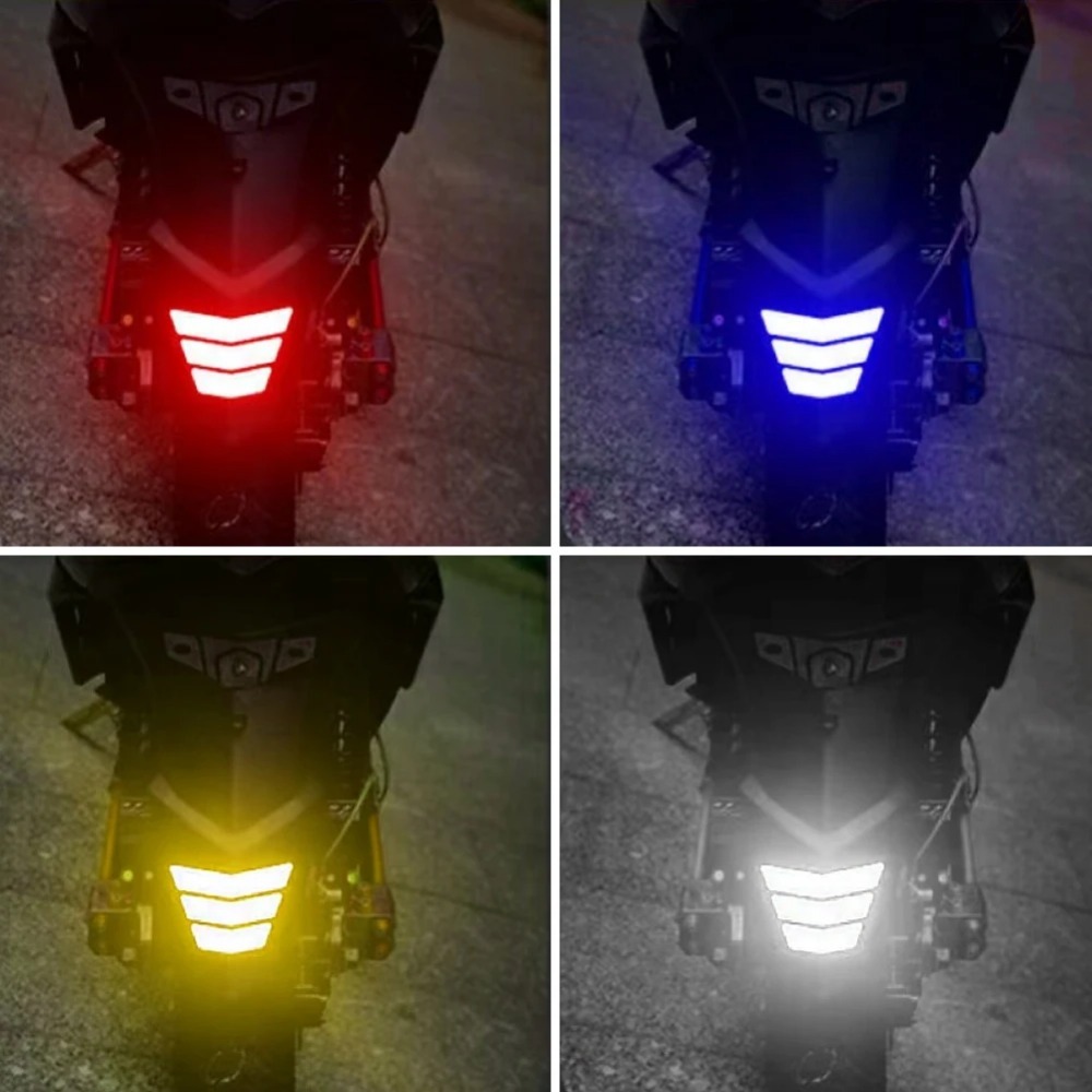 Motorcycle Stickers Reflective Warning Trapezoidal Arrow Tail Fender Racing Bumper Decal Adhesive Tape for Car Pegatinas Moto