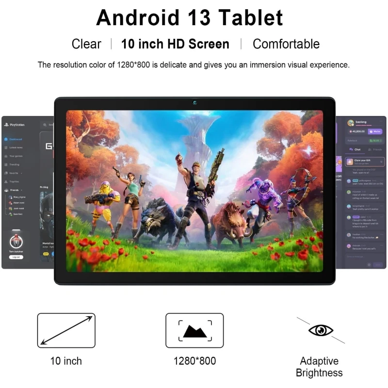 2025 Big Sales 10,1" Android 13 Tablets PC 2 GB DDR RAM 64 GB Flash ROM Typ-C Port SC7731 Quad Core 1280 x 800 Pixel 5000 mAh