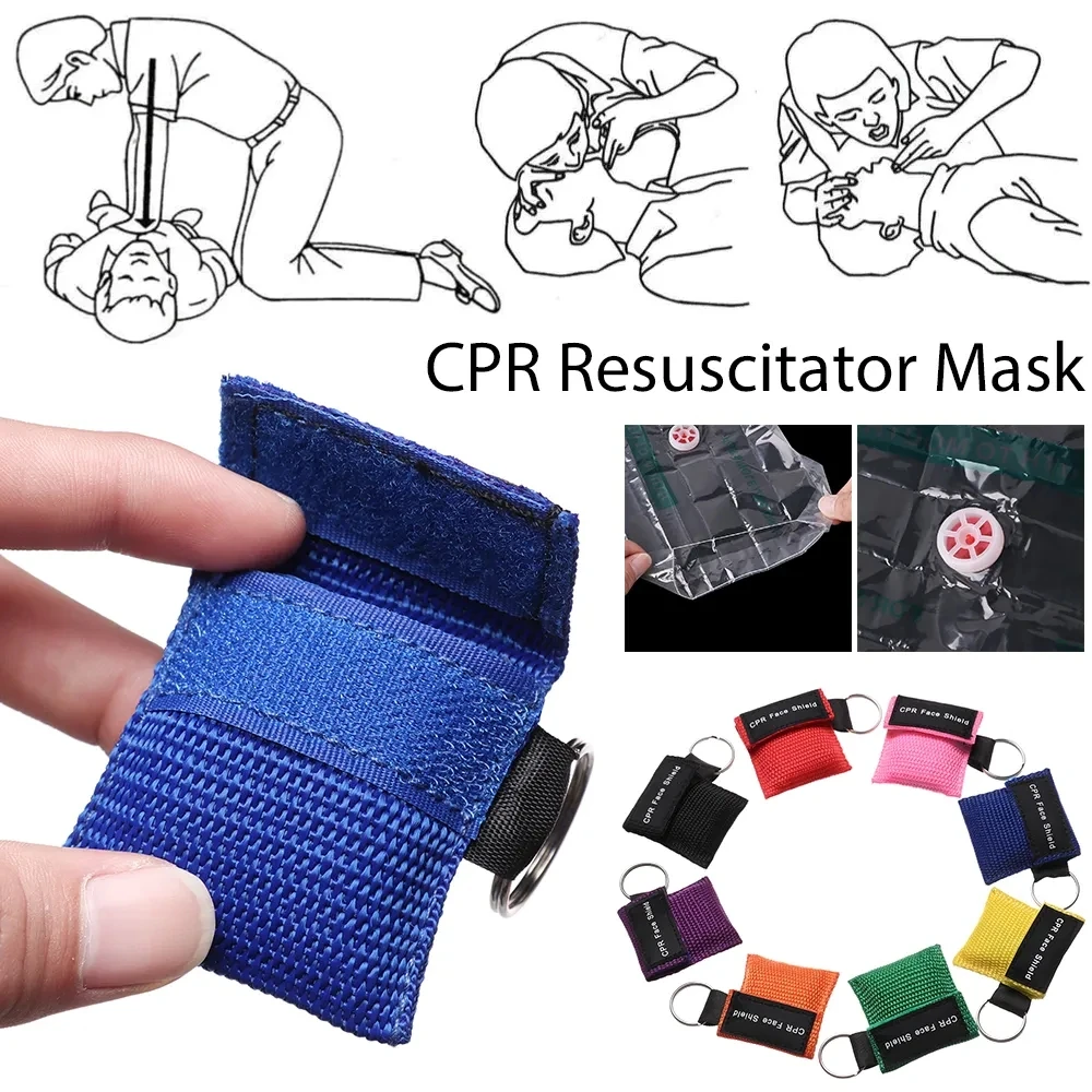 Llavero de primeros auxilios, protección facial de emergencia, máscara CPR, herramientas profesionales de rescate al aire libre, cuidado de la salud, máscara de resucitador de chorro