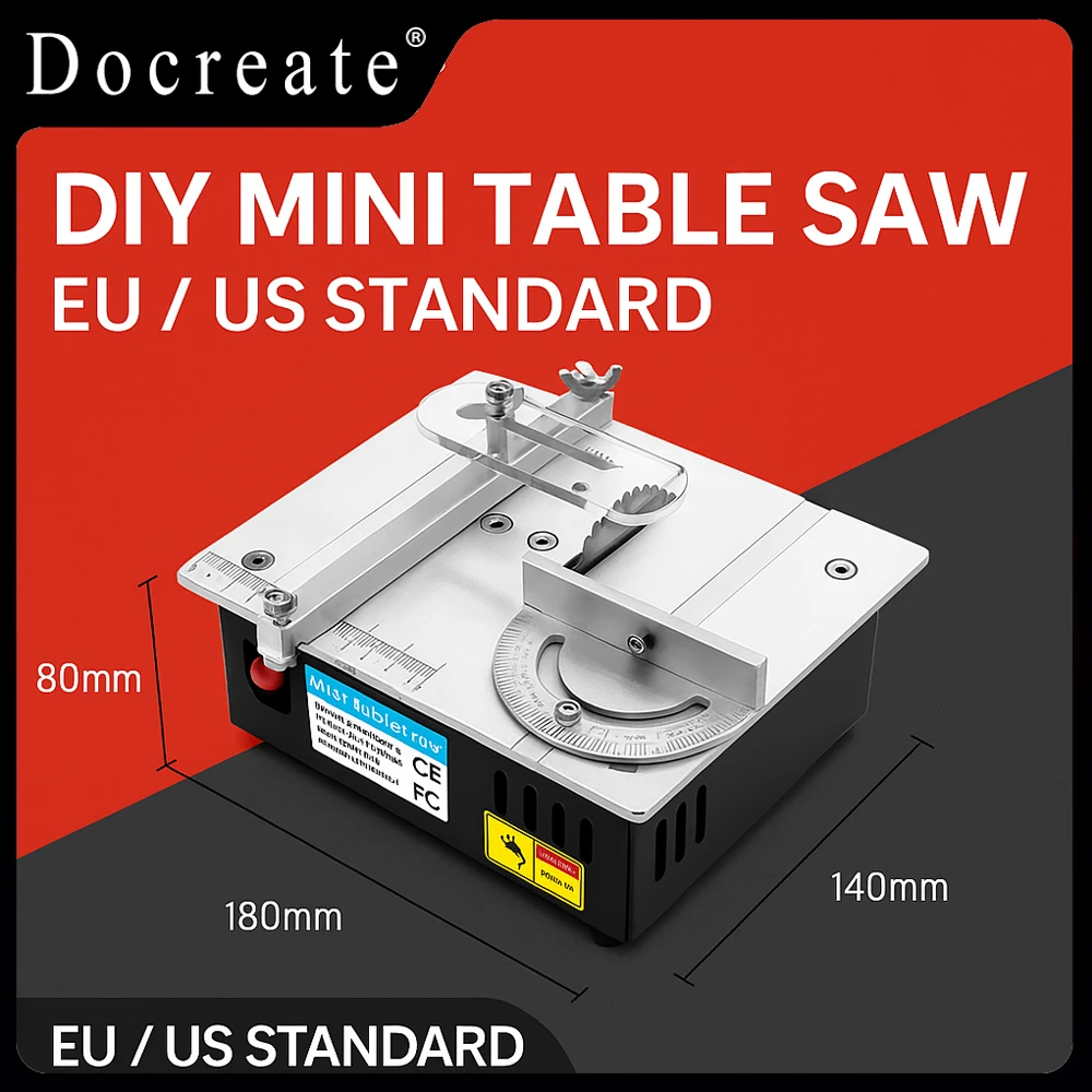 DIY Mini Table Saw 96W 5000RPM Precision Compact Cutting Machine For Wood PCB Plastic Aluminum EU/US Plug