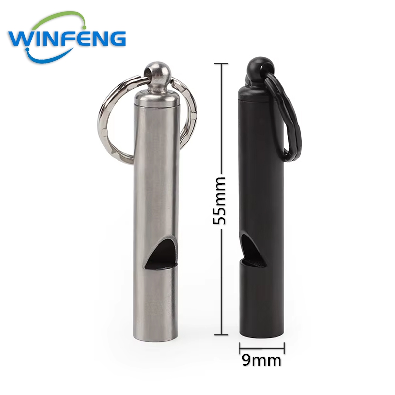 สแตนเลสสตีลเดซิเบล Survival Whistle เดินป่ากลางแจ้งการล่าสัตว์นกหวีดฉุกเฉิน Survival EDC เครื่องมือพวงกุญแจ