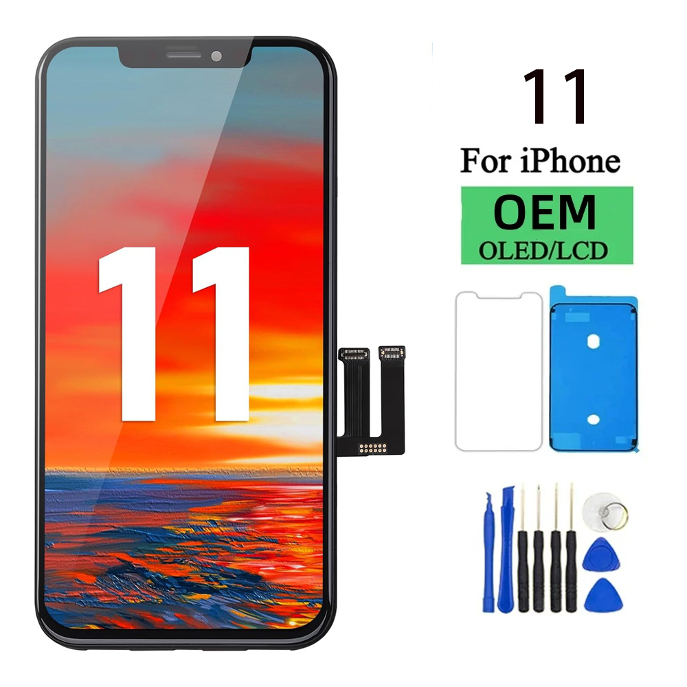 Pantalla OLED para iPhone 11 Pantalla LCD MONTAJE DE digitalizador con Pantalla táctil para iPhone 11 Reemplazo de Pantalla LCD