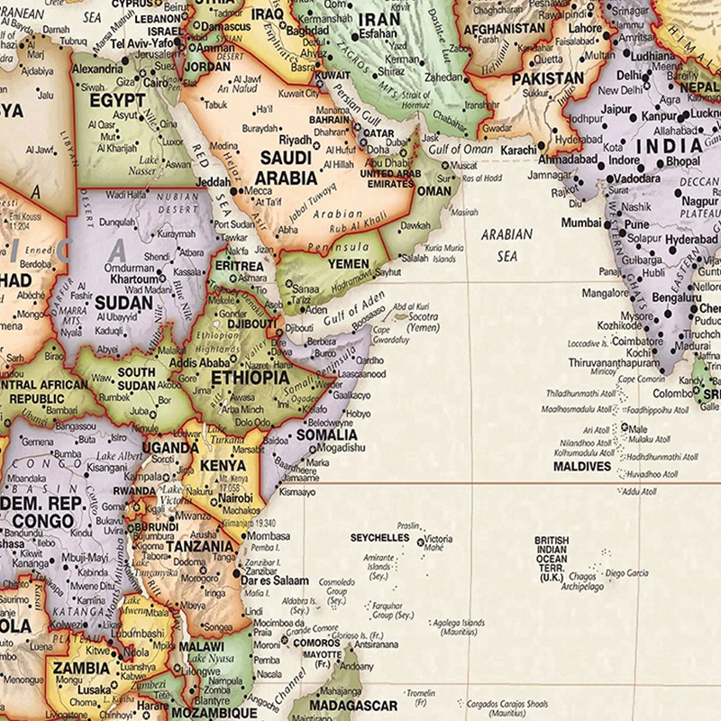 세계지도 빈티지 포스터 부직포 캔버스 회화 레트로 벽 인쇄 그림 홈 장식 학교 용품 여행지도 120*80cm