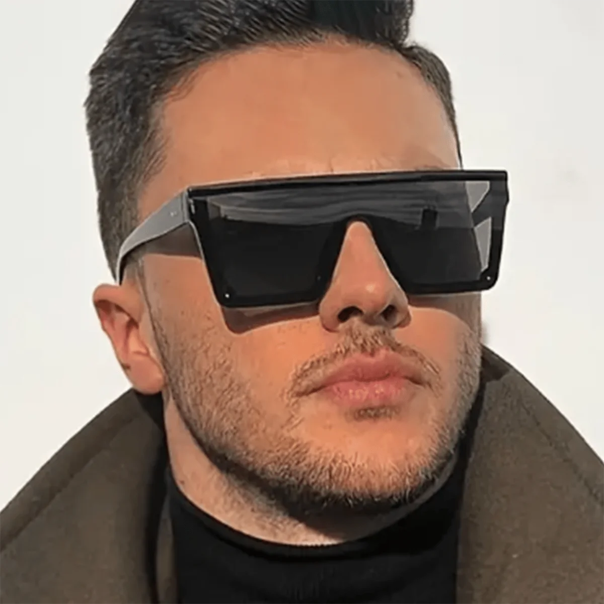 Gafas de moda conectadas de gran tamaño a la moda, gafas de sol unisex con protección solar para mujer, gafas para exteriores