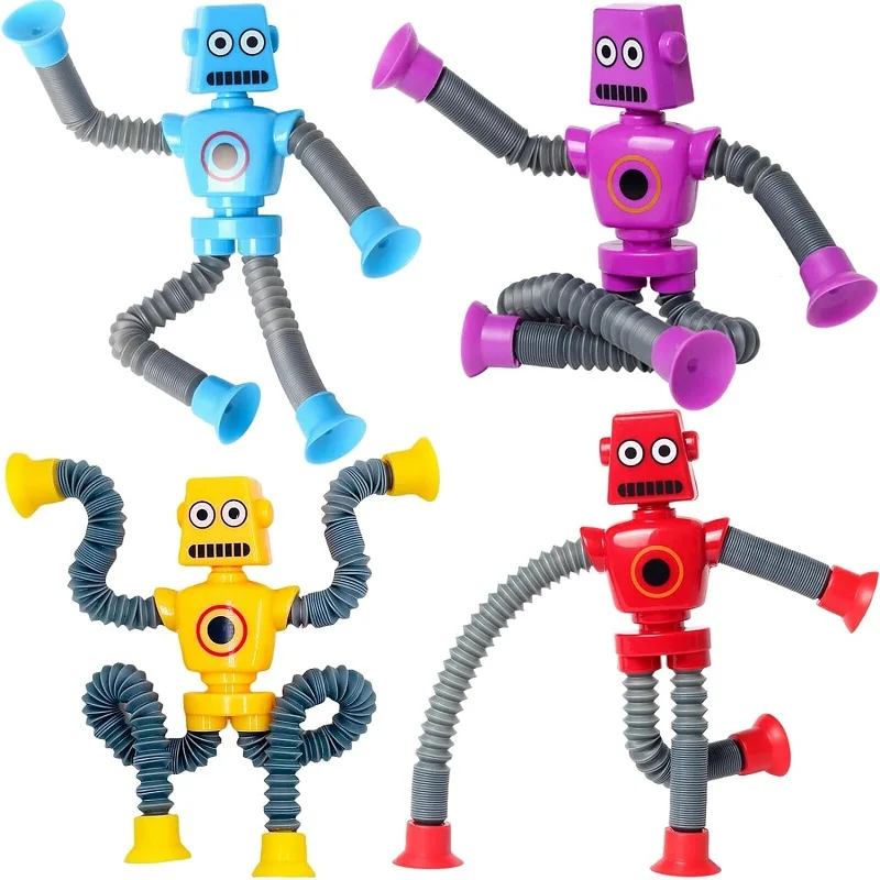 Fidget ของเล่นเด็ก Telescopic ดูดถ้วยหุ่นยนต์ของเล่น Sensory ของเล่นออทิสติก Pop หลอด Antistress สําหรับเด็กรูปร่างเปลี่ยนเกม