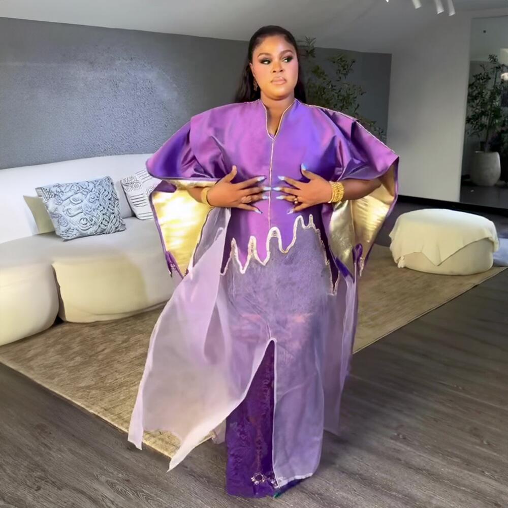 Модная африканская одежда, женское платье Boubou, роскошная африканская ткань с вышивкой, женская одежда