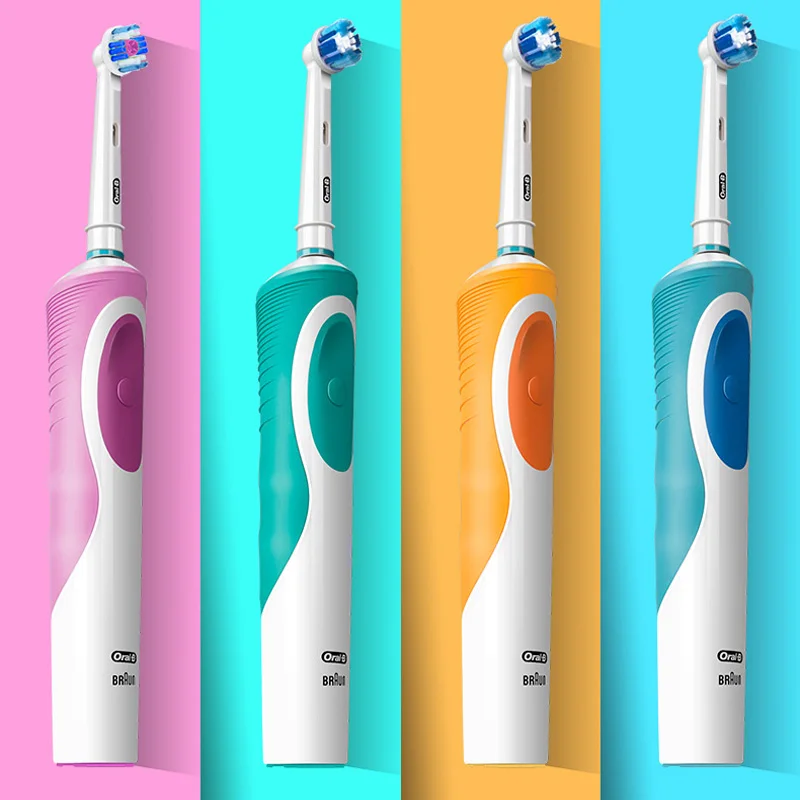 Oral B Bàn Chải Đánh Răng Điện 2D Quay Rung Sạch Sạc Răng Bàn Chải Chéo Hành Động Lông Chăm Sóc Răng Miệng 4 Tặng Đầu Bàn Chải miễn Phí