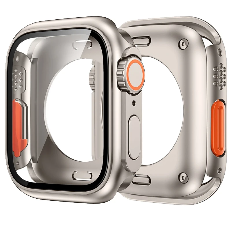 ป้องกันหน้าจอสําหรับ Apple Watch 44 มม.45 มม.40 มม.41 มม.Hard PC กันชนสําหรับ iwatch Series 9 8 7 6 5 4 SE เปลี่ยนเป็น Ultra