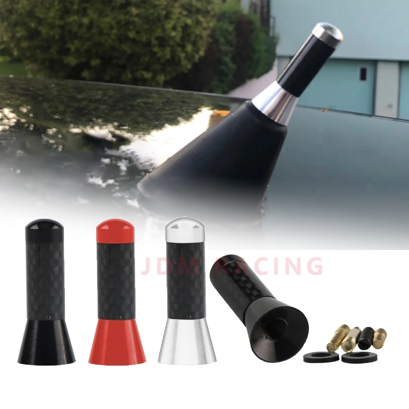 3.5cm novo parafuso preto de metal curto stubby mastro antena estilo do carro antena telhado sinal aprimorado acessórios do carro